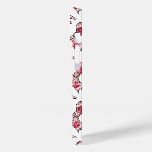 Preppy Strawberry Roze Bogen Gepersonaliseerd Case-Mate iPhone Case (Achterkant / Links)