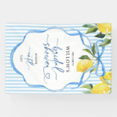 Preppy Streep Citrus Bruiloft Feest Decoratie Spandoek (Horizontaal)