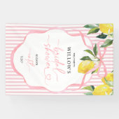 Preppy Streep Citrus Bruiloft Feest Decoratie Spandoek (Horizontaal)