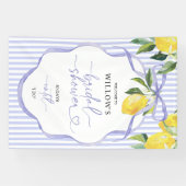 Preppy Streep Citrus Bruiloft Feest Decoratie Spandoek (Horizontaal)