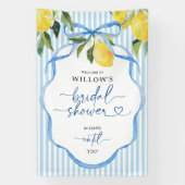 Preppy Streep Citrus Bruiloftsfeest Decoratie Spandoek (Verticaal)