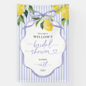 Preppy Streep Citrus Bruiloftsfeest Decoratie Spandoek (Verticaal)