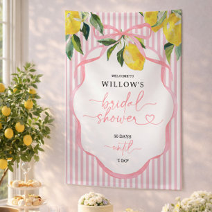 Preppy Streep Citrus Bruiloftsfeest Decoratie Spandoek
