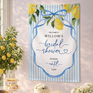 Preppy Streep Citrus Bruiloftsfeest Decoratie Spandoek