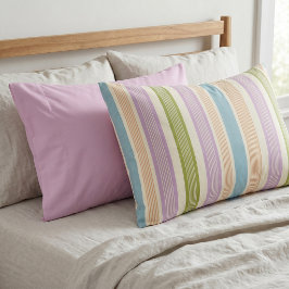 Preppy Streep Lila Groen Terracotta Crème  Kussensloop