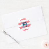 Preppy strepen blauwe en zwarte sticker (Envelop)