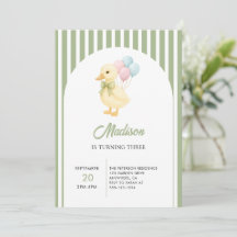 Preppy Strepen Cute Eend Thema Kinderverjaardagsfe