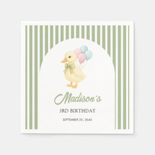 Preppy Strepen Cute Eend Thema Kinderverjaardagsfe Servet