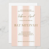 Preppy strepen girly Bat Mitswa Kaart (Voorkant / Achterkant)