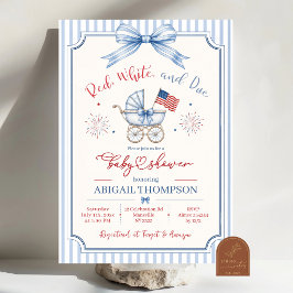 Preppy Strepen Memorial Day Rood Wit en Komt Baby Kaart