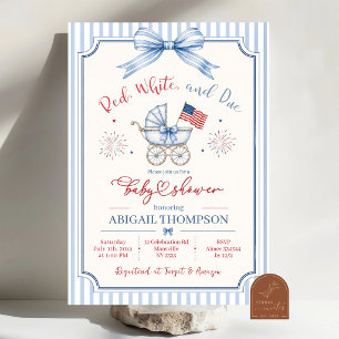 Preppy Strepen Memorial Day Rood Wit en Komt Baby Kaart