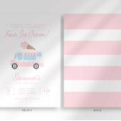 Preppy Stripe 4th Ice Cream Birthday Social Kaart