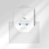 Preppy Stripe Ice Cream Truck Birthday Invitation Kaart