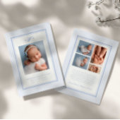 Preppy Stripe Monogram Photo Birth Announcement Aankondiging