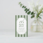 Preppy Stripe New to the Club Display Shower Card Informatiekaartje (Staand voorkant)