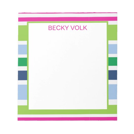 Preppy Stripe-Notitieblok Notitieblok (Voorkant)