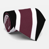 Preppy Stripe Stropdas - Maroon, zwart-wit (Opgerold)