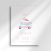 Preppy Stripe Sweet Ice Cream Birthday Invitation Kaart