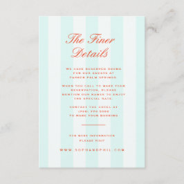  Preppy Stripes Blauwgroen Sinaasappel Wedding Det Informatiekaartje