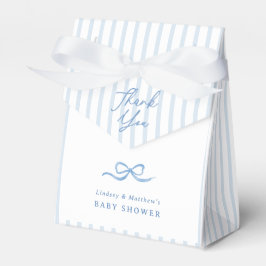 Preppy Stripes Blue Bow Baby shower Bedankdoosjes