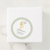 Preppy Stripes Cute Duck Theme Kids Birthday Party Bedankjes Labels (In situ)