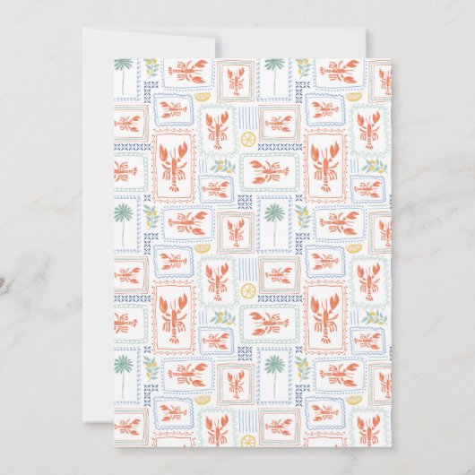 Preppy Stripes Kreeft Kook Vis en zeevruchten Fees Kaart (Achterkant)