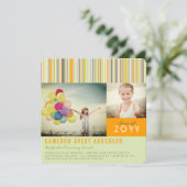 Preppy Stripes Modern 2 Fotogradatie Partij Kaart (Staand voorkant)