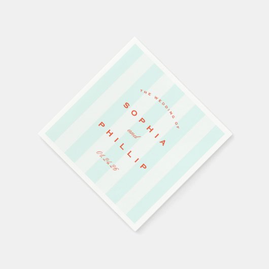 Preppy  Stripes Trouwpapier Servet (Hoek)