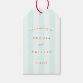 Preppy Stripes Wedding Favoriet Cadeaulabel (Voorkant)