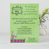 Preppy Summer BBQ Stock the Bar Invitation Kaart (Staand voorkant)