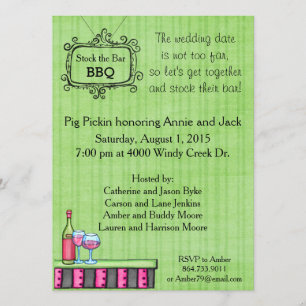 Preppy Summer BBQ Stock the Bar Invitation Kaart