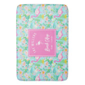 Preppy Summer Flamingo | Beach House Badmat (Voorkant Verticaal)