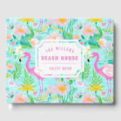 Preppy Summer Flamingo | Monogram Gastenboek (Voorkant)