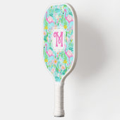 Preppy Summer Flamingo | Monogram Pickleball Pickleball Paddle (Links)