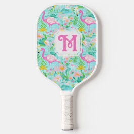 Preppy Summer Flamingo | Monogram Pickleball Pickleball Paddle