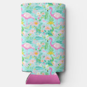 Preppy Summer Flamingo | Monogram Seltzer Blikjeskoeler (Achterkant)