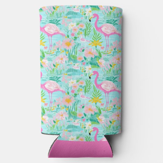 Preppy Summer Flamingo | Monogram Seltzer Blikjeskoeler (Achterkant)