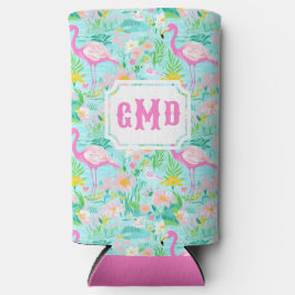Preppy Summer Flamingo | Monogram Seltzer Blikjeskoeler