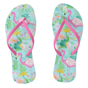 Preppy Summer Flamingo Teenslippers