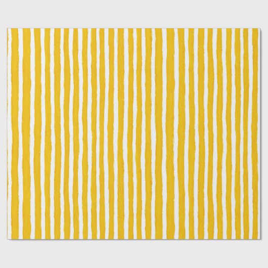 Preppy Summer Yellow and White Wrapping Paper Cadeaupapier (Vlak)