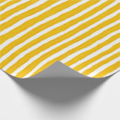 Preppy Summer Yellow and White Wrapping Paper Cadeaupapier (Hoek)