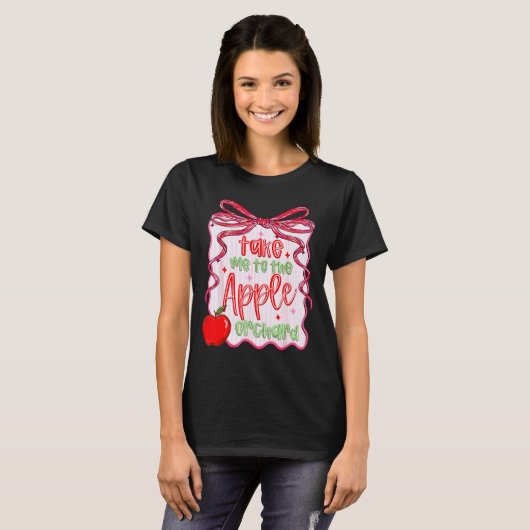 Preppy Take Me To The Orchard Coquette Bow  T-shirt (Voorkant volledig)