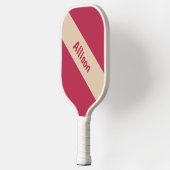 Preppy Tan op Magenta Pickleball Paddle met naam (Links)
