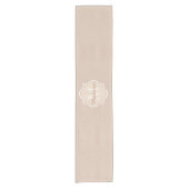 Preppy Tan Quatrefoil Mongogram met naam Korte Tafelloper (Voorkant)
