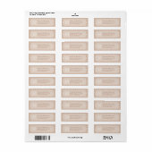 Preppy Tan Quatrefoil Monogram Met Naam Etiket (Full Sheet)