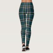Preppy Tartan Plaid Green Navy Christmas Leggings (Achterkant)