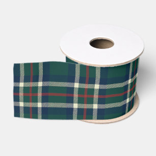 Preppy Tartan Schotlandse ruit Groen Marine Kerstm Grosgrain Lint