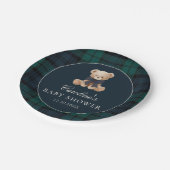 Preppy Teddy Bear Baby Shower Paper Plates Papieren Bordje (Gekanteld)