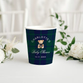 Preppy Teddy bear Luxury Plaid Baby Shower Papieren Bekers