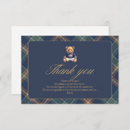Preppy teddy bear Thank You Card Bedankkaart